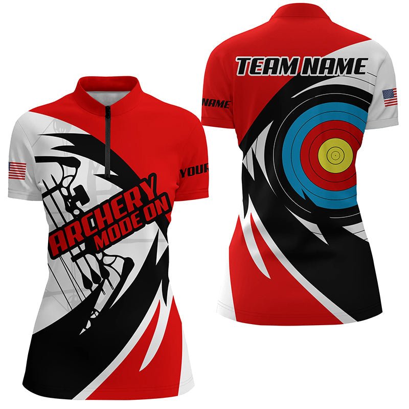 Personalisiertes Bogenschießen Polohemd Rot mit Namen - Für Herren & Damen - Bogenschützen Shirt T0567 - Climcat
