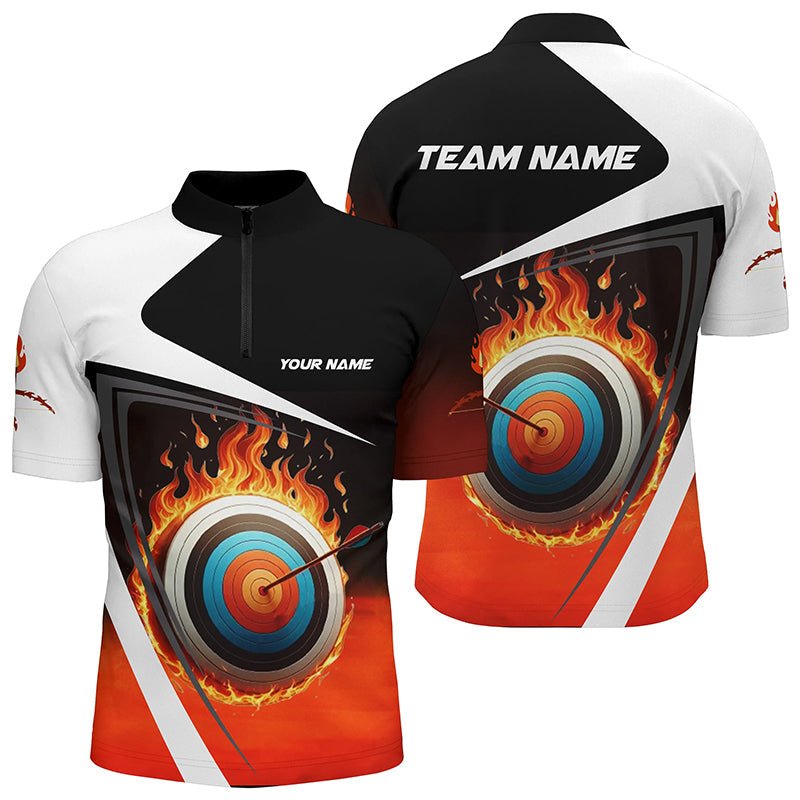 Personalisiertes Bogenschießen Poloshirt - 3D Flammendes Ziel Motiv - Für Damen & Herren Teamshirt V0984 - Climcat