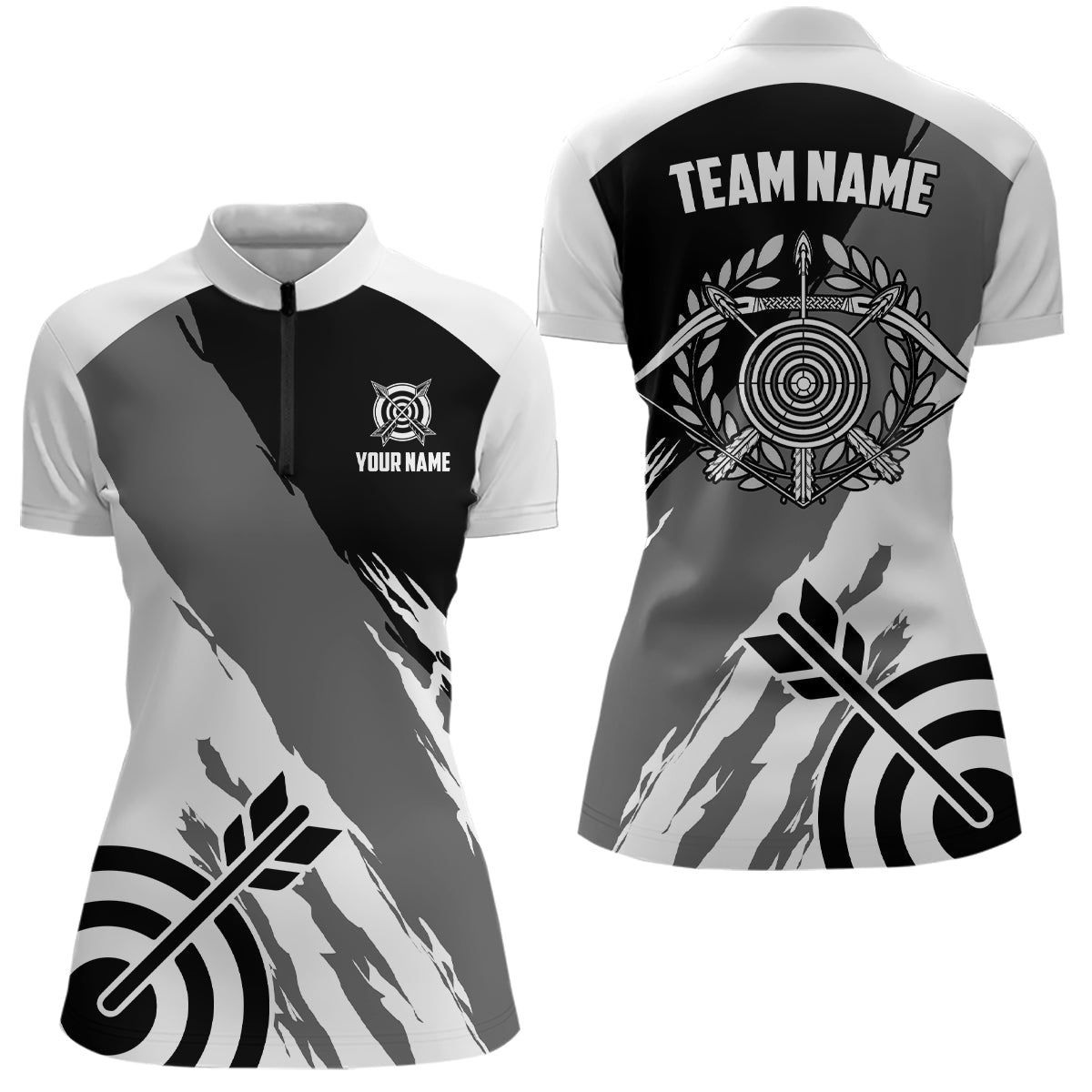 Personalisiertes Bogenschießen Poloshirt Grau Unisex Trikot T0635 - Climcat