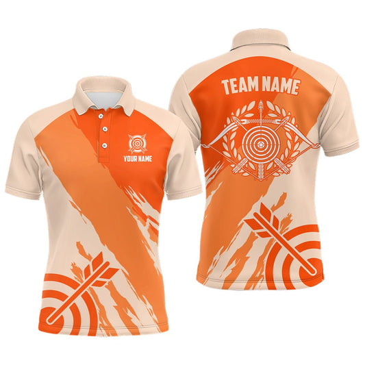 Personalisiertes Bogenschießen Poloshirt Herren Damen Orange | Zielscheiben - Motiv T0636 - Climcat