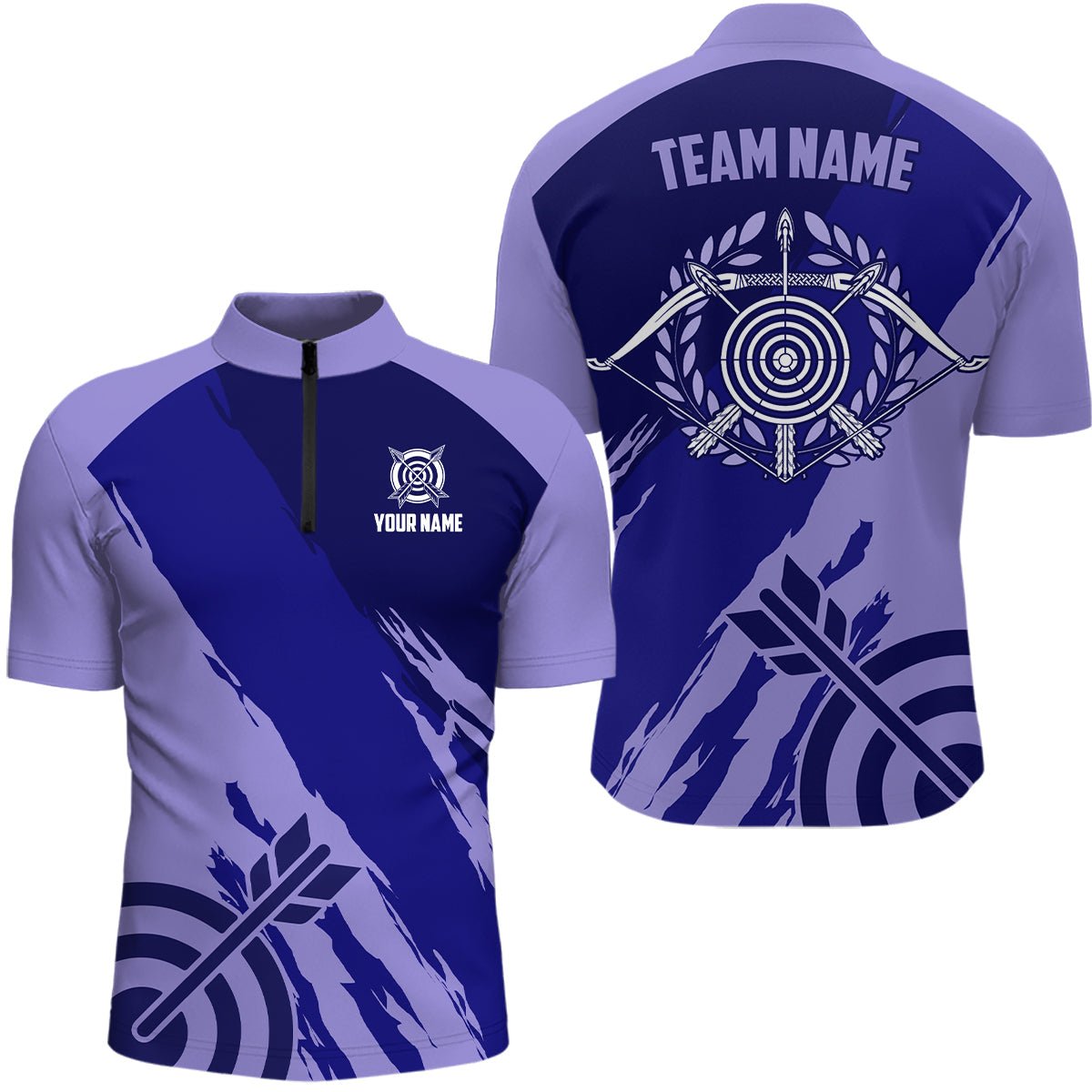 Personalisiertes Bogenschießen Poloshirt Lila Herren Damen T0634 - Climcat