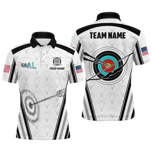 Personalisiertes Bogenschießen Poloshirt & Trikot mit Name - 3D Ziel Design - Für Herren und Damen - T0486 - Climcat