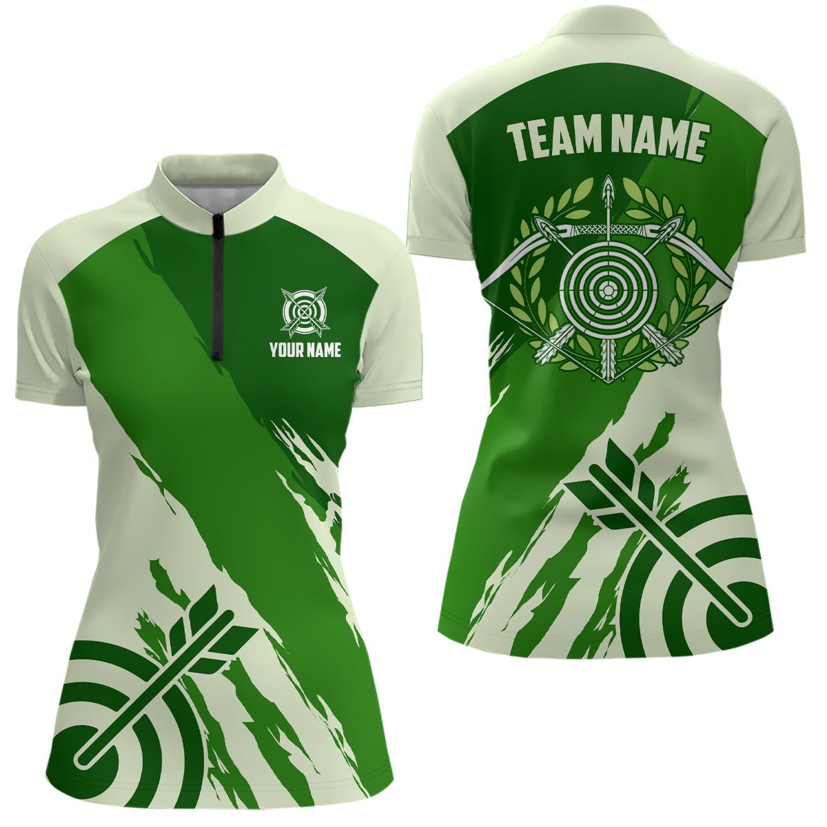 Personalisiertes Bogenschießen Shirt Grün Herren & Damen mit Zielscheiben Motiv T0637 - Climcat
