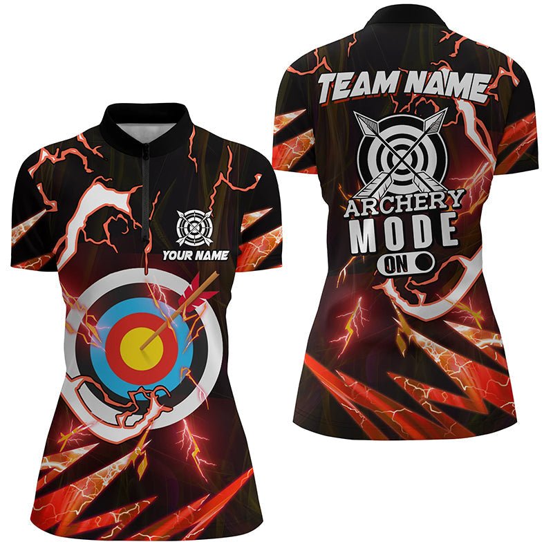 Personalisiertes Bogenschießen Team Polo - Shirt für Herren & Damen Design 'Red Thunder Archery Mode On' T1134 - Climcat