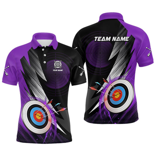 Personalisiertes Bogenschützen Polo Shirt Unisex - Lila 3D Ziel - Team & Verein T0984 - Climcat