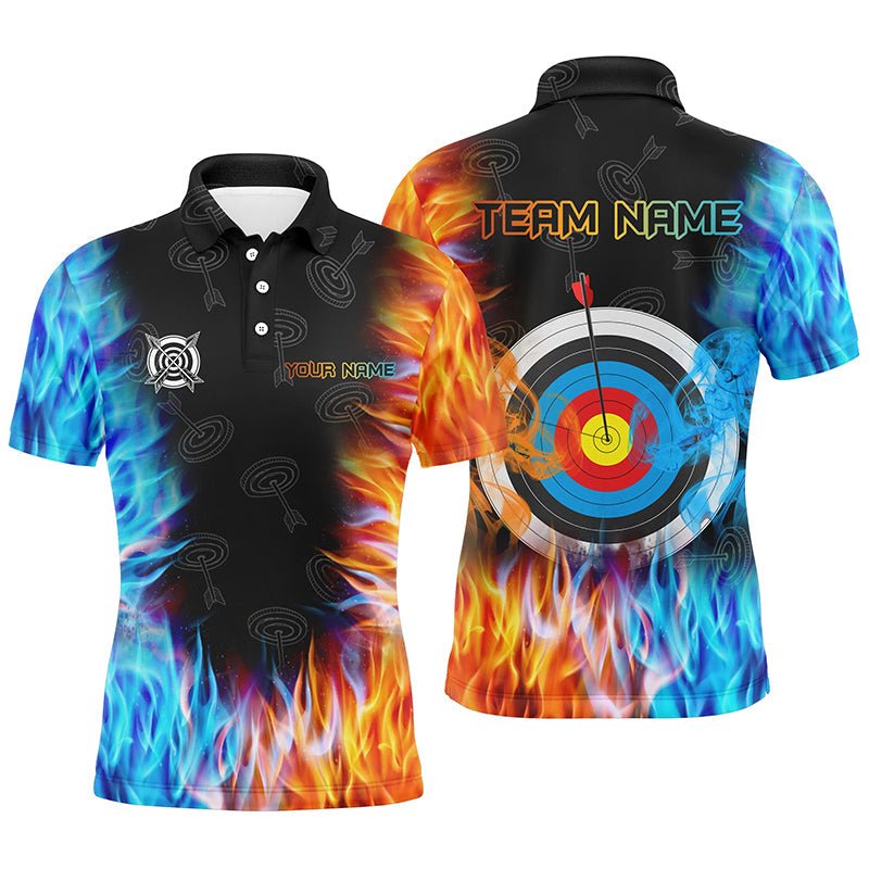 Personalisiertes Bogensport Poloshirt | 3D Druck Feuer Wasser Zielscheibe | Herren Damen | T1321 - Climcat
