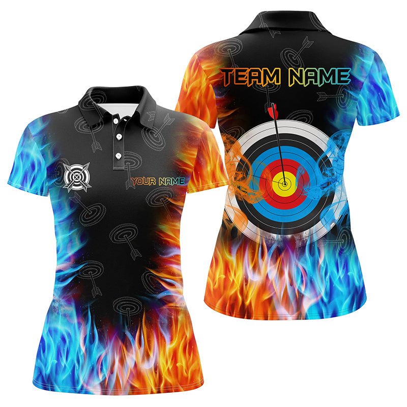Personalisiertes Bogensport Poloshirt | 3D Druck Feuer Wasser Zielscheibe | Herren Damen | T1321 - Climcat