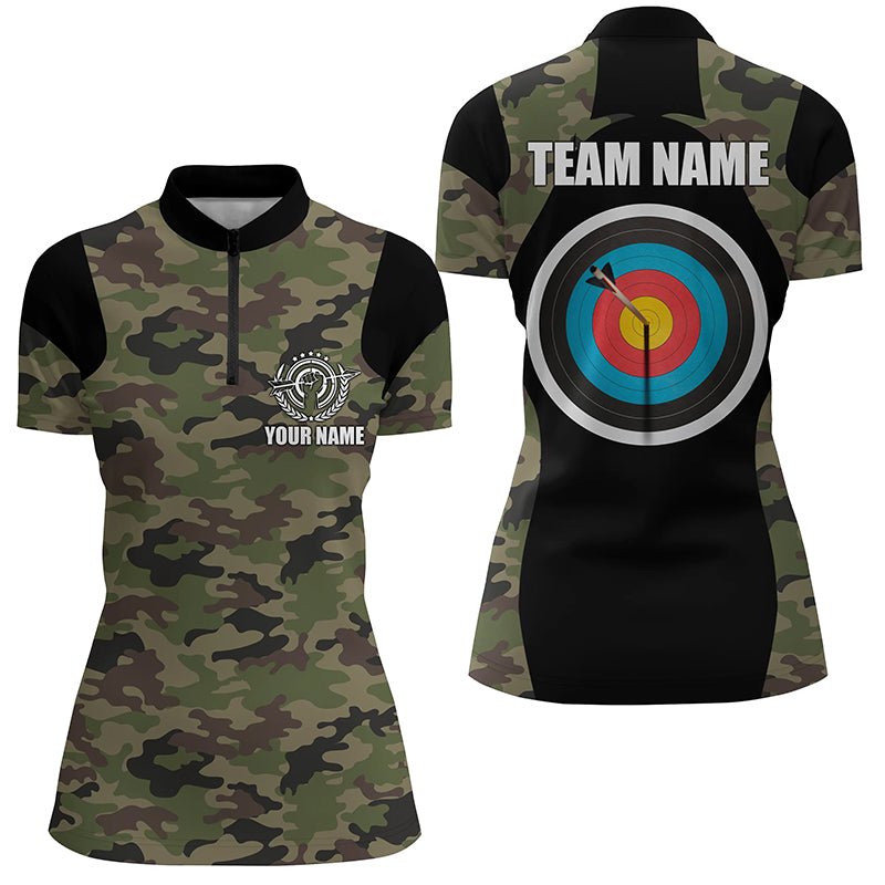 Personalisiertes Bogensport Poloshirt Grün Camouflage für Herren & Damen - Geschenkidee T0709 - Climcat