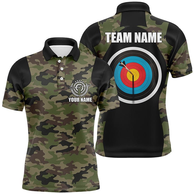 Personalisiertes Bogensport Poloshirt Grün Camouflage für Herren & Damen - Geschenkidee T0709 - Climcat