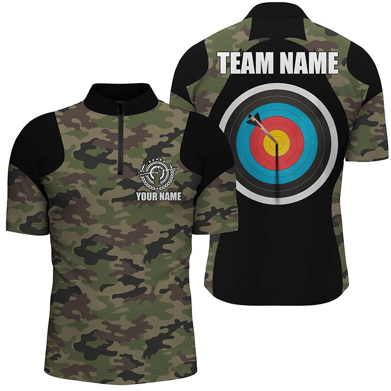 Personalisiertes Bogensport Poloshirt Grün Camouflage für Herren & Damen - Geschenkidee T0709 - Climcat