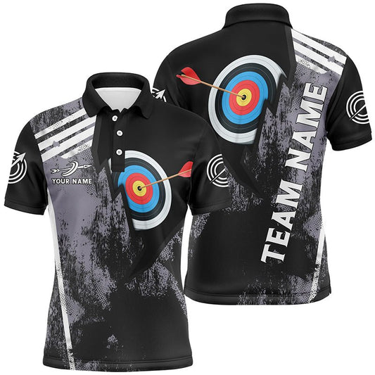 Personalisiertes & Individuelles Poloshirt für 3D Bogenschießen Herren & Damen Schwarzes Bogenschießen - Design V0576 - Climcat