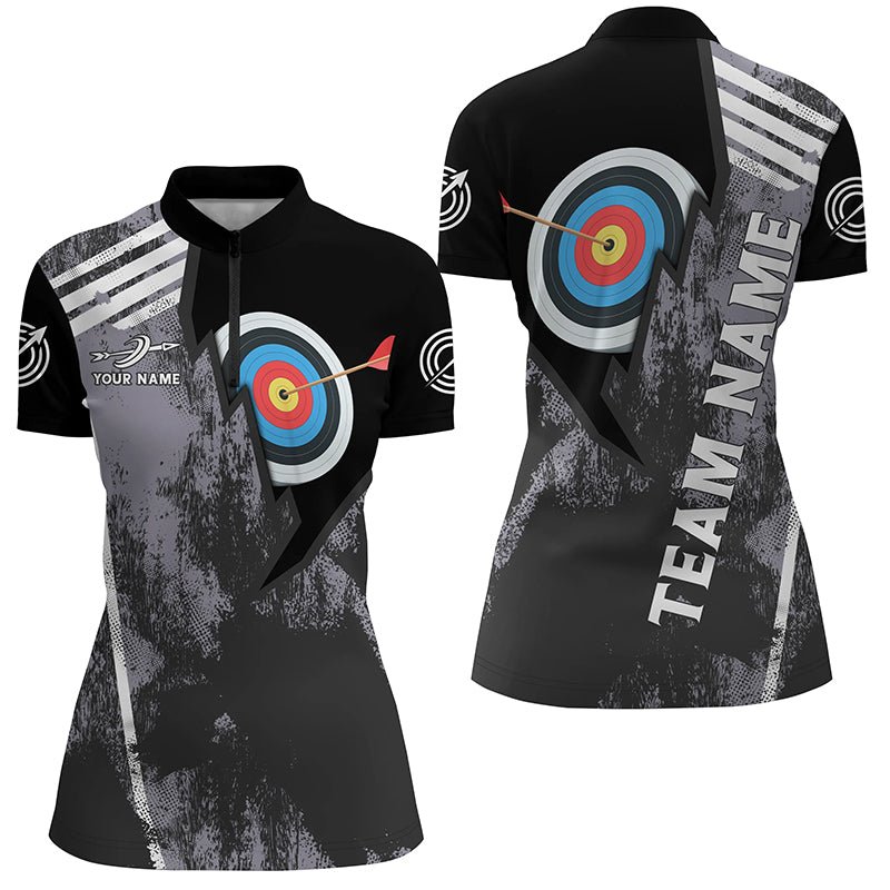 Personalisiertes & Individuelles Poloshirt für 3D Bogenschießen Herren & Damen Schwarzes Bogenschießen - Design V0576 - Climcat