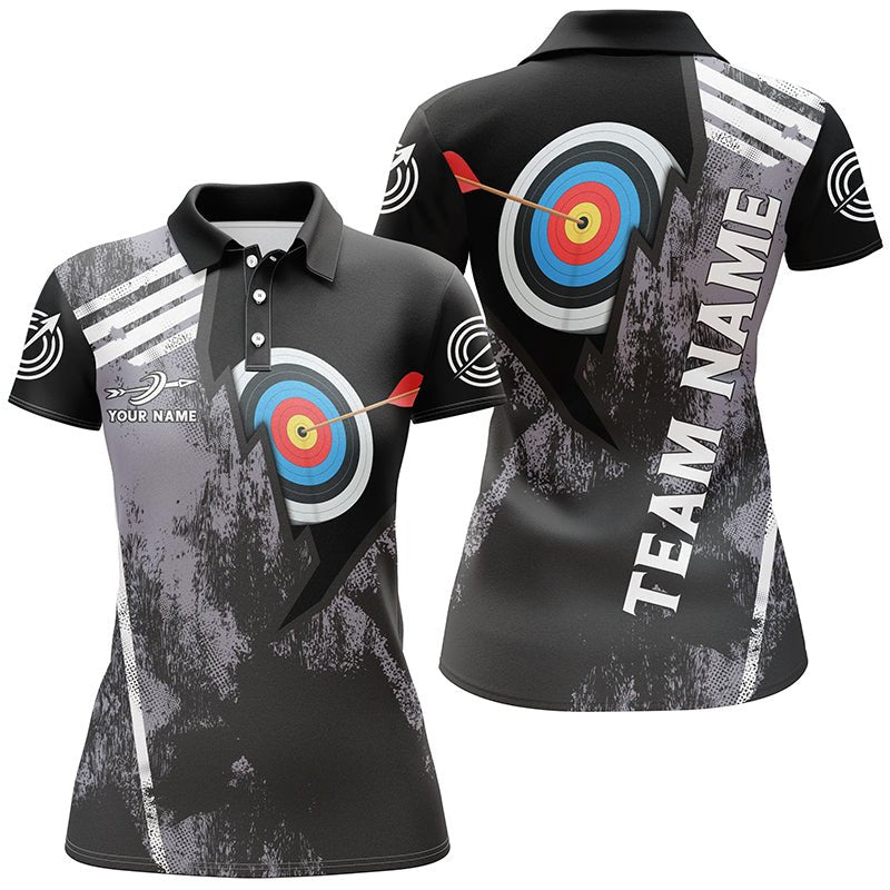 Personalisiertes & Individuelles Poloshirt für 3D Bogenschießen Herren & Damen Schwarzes Bogenschießen - Design V0576 - Climcat