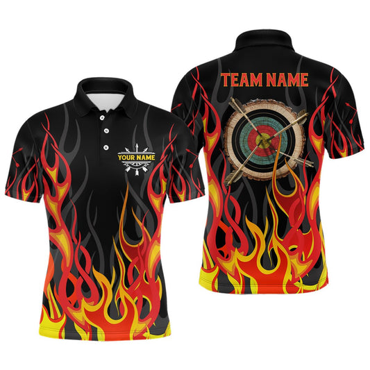 Personalisiertes Polo - Shirt für Bogenschützen - Design Flammende Zielscheibe (3D - Effekt) - Geschenkidee Herren & Damen T0448 - Climcat