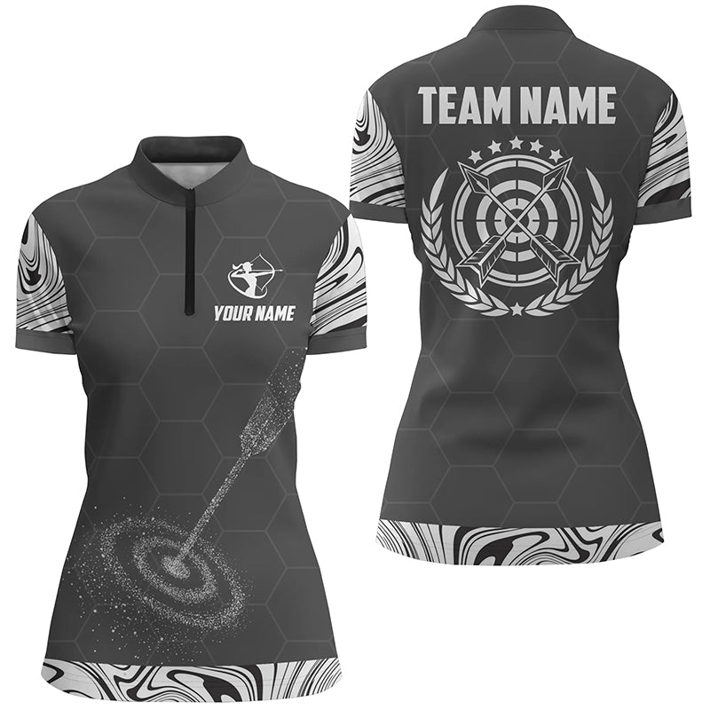 Personalisiertes Poloshirt für 3D Bogenschießen Schwarz Weiß Unisex Geschenkidee für Bogenschützen Teams V0710 - Climcat