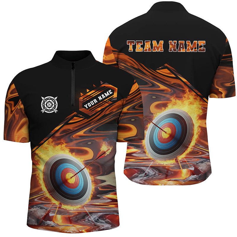 Personalisiertes Poloshirt für Bogenschützen mit flammender Zielscheibe - Herren & Damen T1027 - Climcat