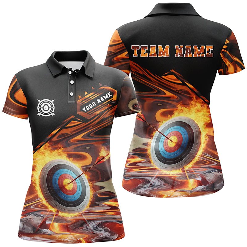 Personalisiertes Poloshirt für Bogenschützen mit flammender Zielscheibe - Herren & Damen T1027 - Climcat