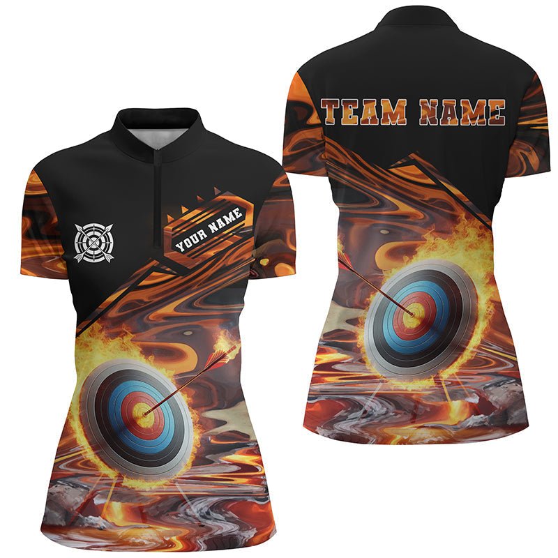 Personalisiertes Poloshirt für Bogenschützen mit flammender Zielscheibe - Herren & Damen T1027 - Climcat