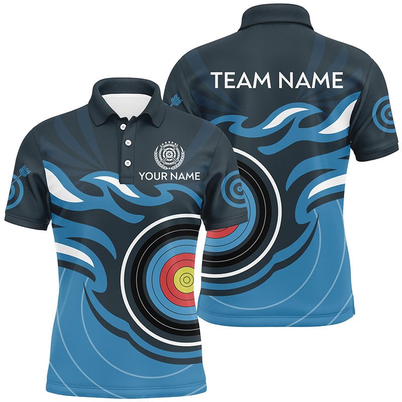 Personalisiertes Poloshirt für Bogensport Teams - Herren Damen - Design Bogenschießscheibe Blaue Flamme T0447 - Climcat
