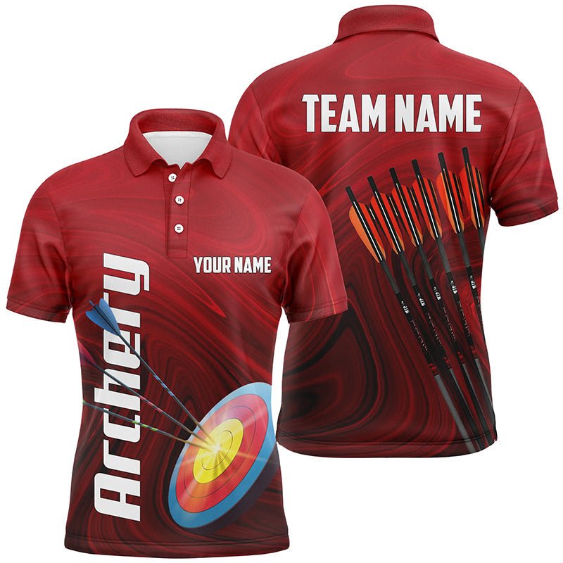 Personalisiertes Rotes Poloshirt für Herren & Damen - 3D Bogenschießen Pfeile Design - Geschenk für Bogenschützen V0719 - Climcat