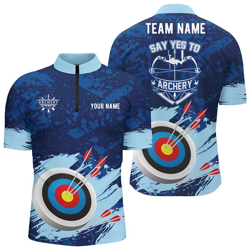 Personalisiertes Unisex Polo Shirt für Bogenschützen - Blaues 3D Design V0584 - Climcat