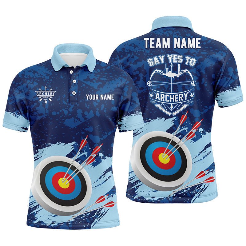 Personalisiertes Unisex Polo Shirt für Bogenschützen - Blaues 3D Design V0584 - Climcat