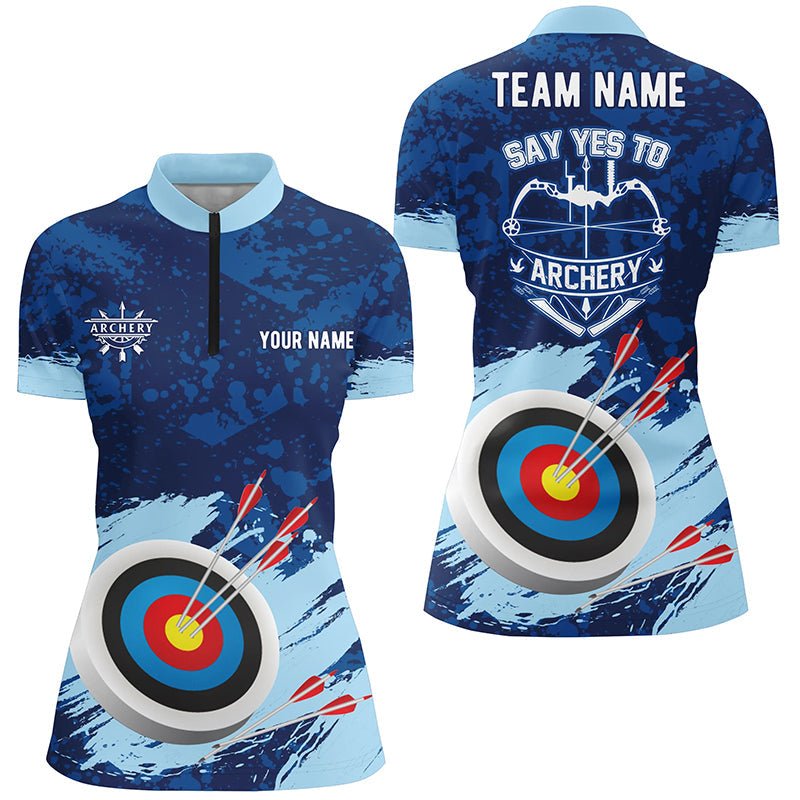 Personalisiertes Unisex Polo Shirt für Bogenschützen - Blaues 3D Design V0584 - Climcat