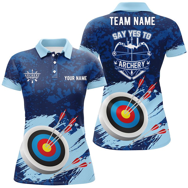 Personalisiertes Unisex Polo Shirt für Bogenschützen - Blaues 3D Design V0584 - Climcat