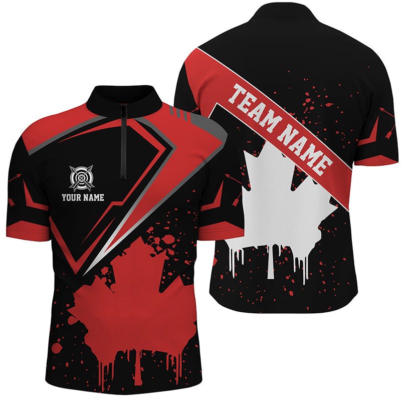 Personalisiertes Vintage Poloshirt mit Kanada Ahornblatt & Bogenschießen Motiv - Unisex T0711 - Climcat