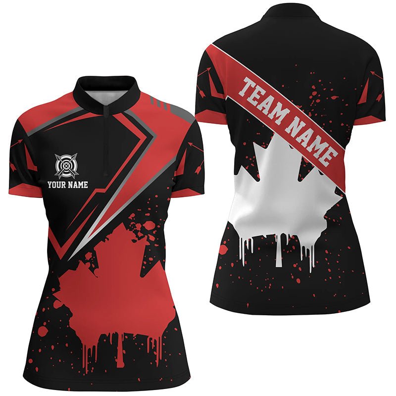 Personalisiertes Vintage Poloshirt mit Kanada Ahornblatt & Bogenschießen Motiv - Unisex T0711 - Climcat