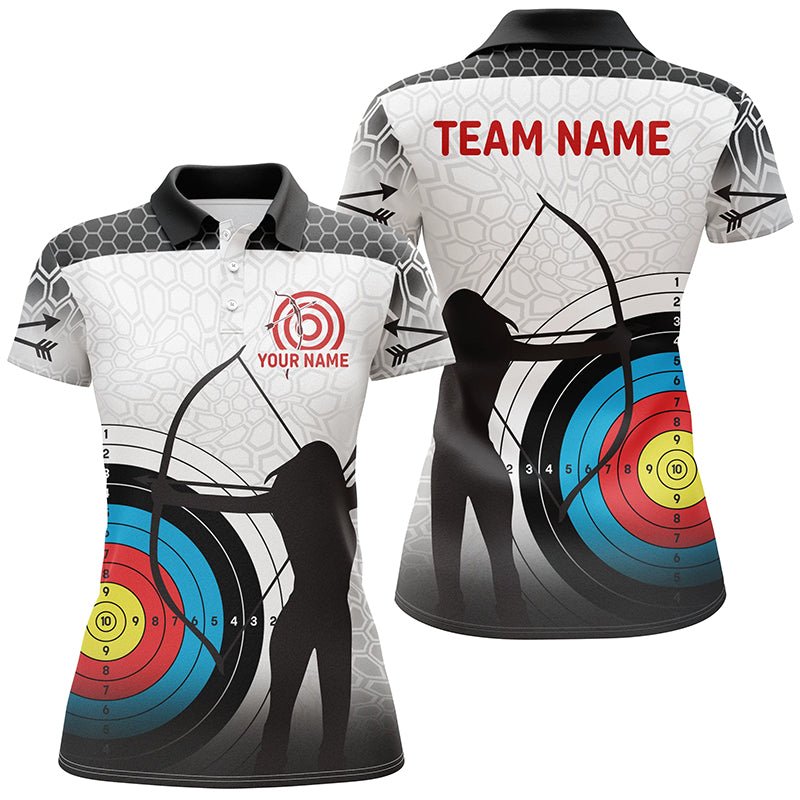 Poloshirt Bogenschießen Personalisiert: 3D Ziel Silhouette Motiv für Herren & Damen V0637 - Climcat