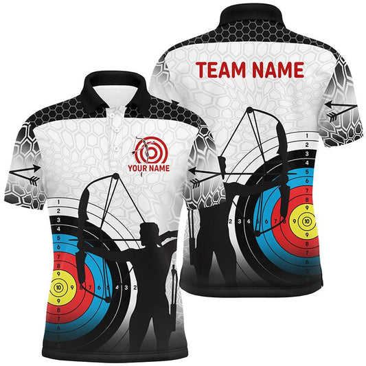 Poloshirt Bogenschießen Personalisiert: 3D Ziel Silhouette Motiv für Herren & Damen V0637 - Climcat