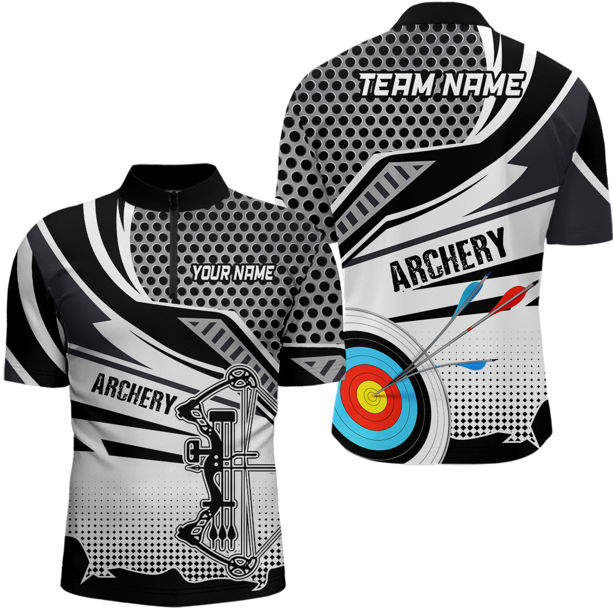 Poloshirt Bogenschießen - Personalisiert - Modernes Motiv (Compoundbogen 3D) - Herren & Damen - V0668 - Climcat