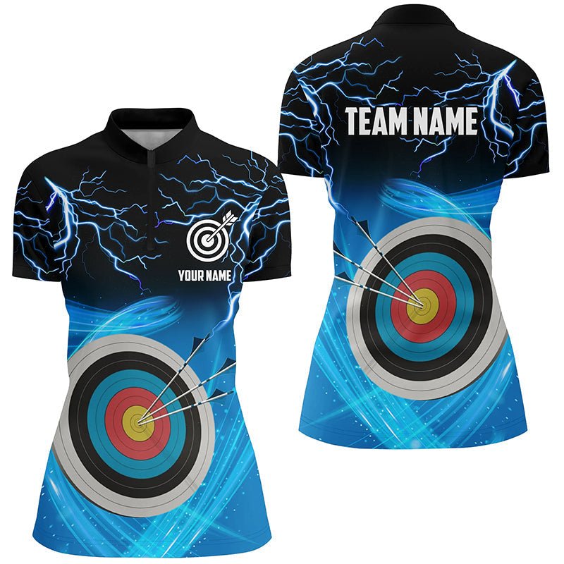 Poloshirt Bogenschießen Unisex | 3D Ziel Team Shirt Blau T0737 - Climcat