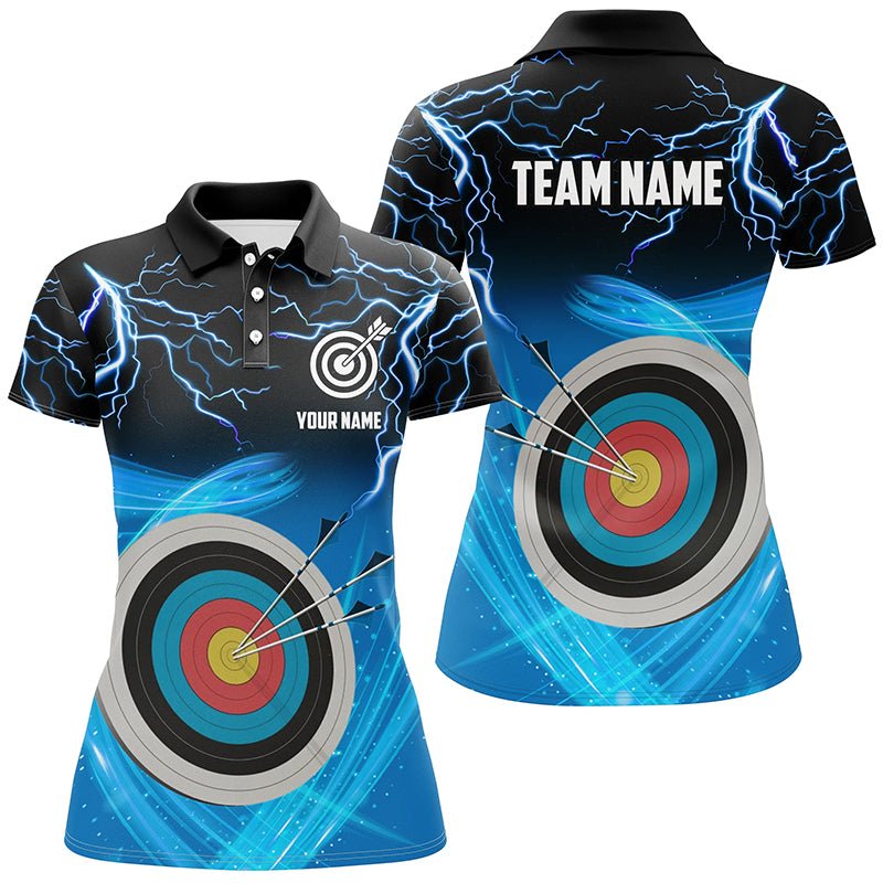 Poloshirt Bogenschießen Unisex | 3D Ziel Team Shirt Blau T0737 - Climcat
