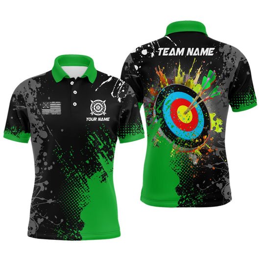 Poloshirt Bogensport - Mit Wunschname - Grün - 3D Bogenschießen - Unisex T1103 - Climcat