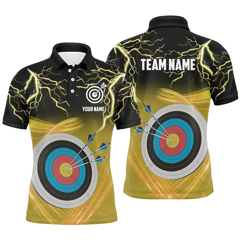 Thunder Lightning 3D Ziel Bogenschießen Poloshirt - Individuell bedruckt | Unisex Team Shirt | Gelb T0738 - Climcat