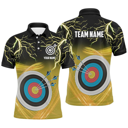 Thunder Lightning 3D Ziel Bogenschießen Poloshirt - Individuell bedruckt | Unisex Team Shirt | Gelb T0738 - Climcat