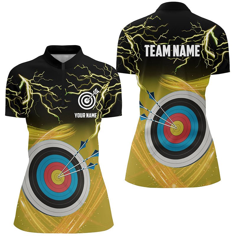 Thunder Lightning 3D Ziel Bogenschießen Poloshirt - Individuell bedruckt | Unisex Team Shirt | Gelb T0738 - Climcat