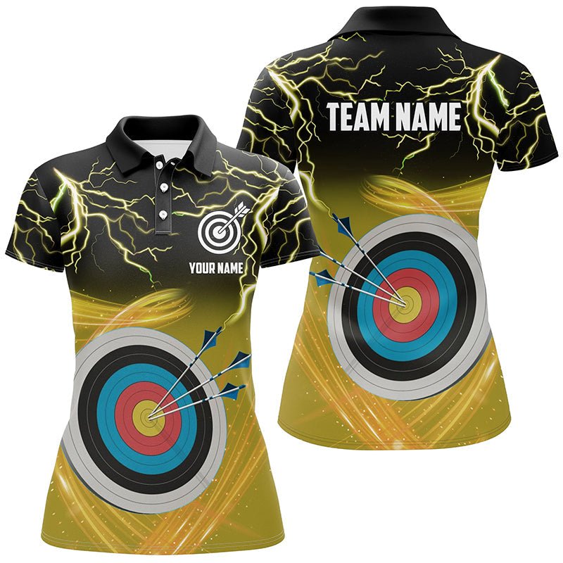 Thunder Lightning 3D Ziel Bogenschießen Poloshirt - Individuell bedruckt | Unisex Team Shirt | Gelb T0738 - Climcat