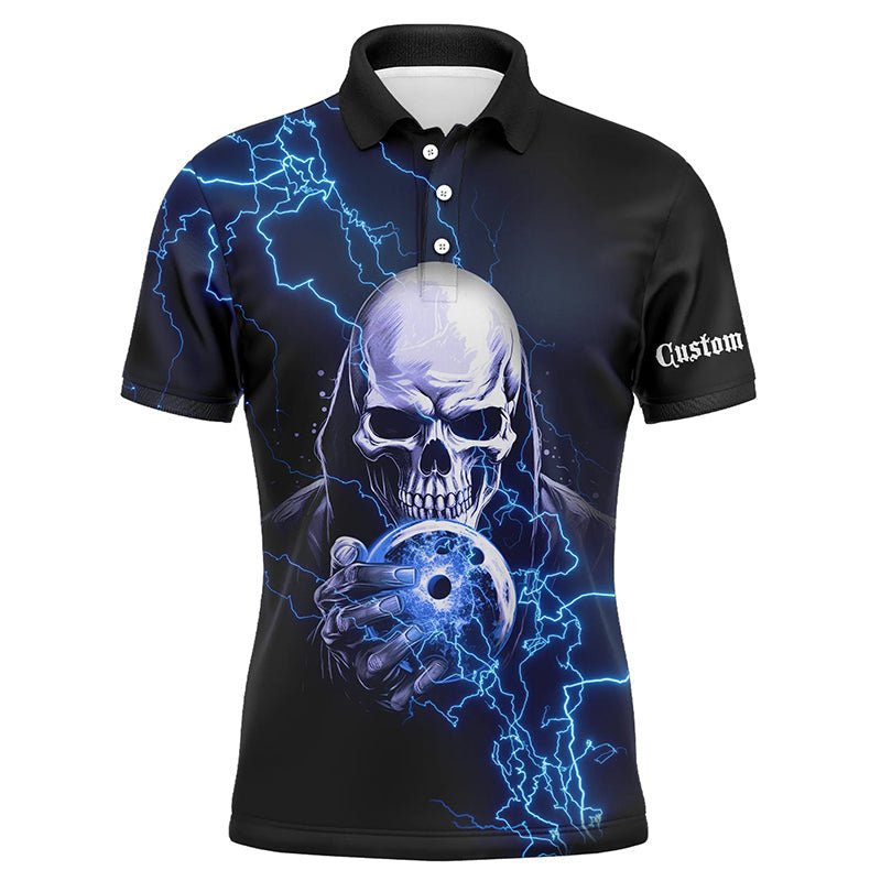 Blau Donner Schädel Personalisierte Bowling Team Shirts für Männer und Frauen Team Bowling Trikots Bowlers P5512 - Climcat