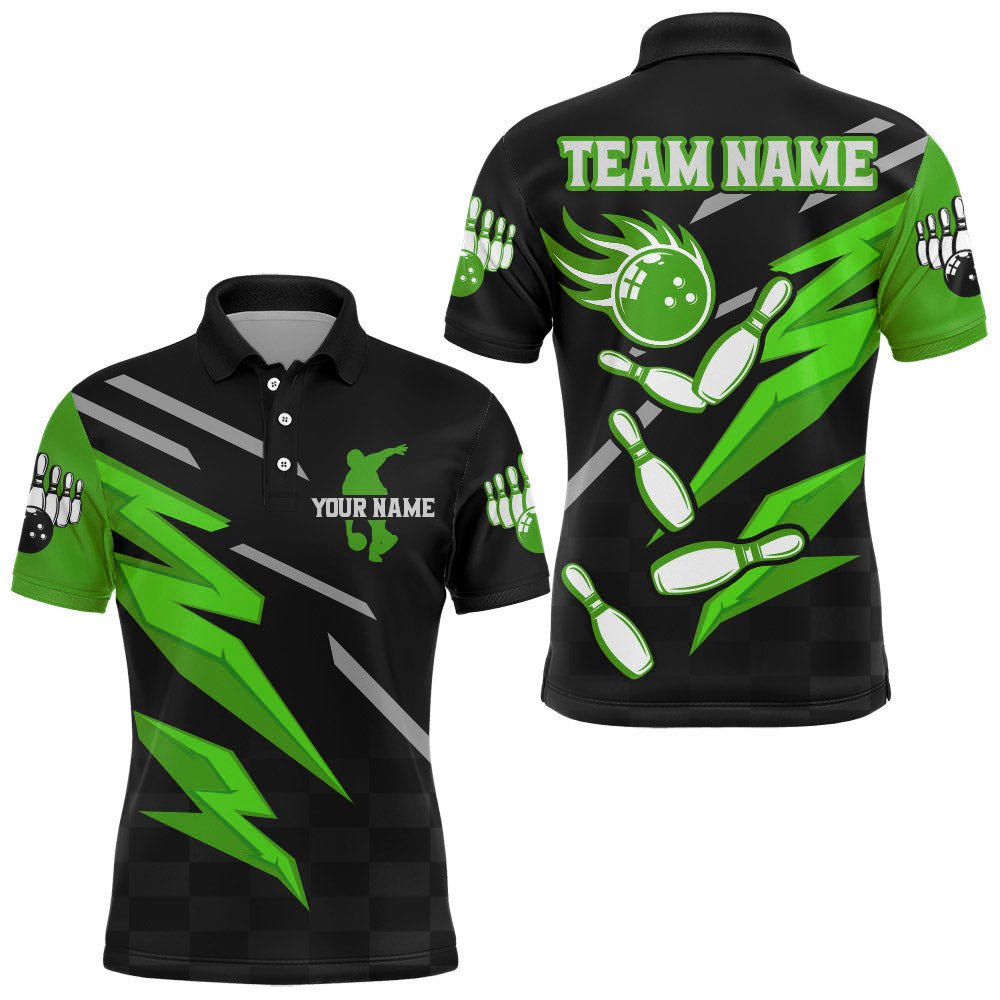 Herren Bowling Polo Shirt, individuell anpassbares Bowling-Trikot für Teams und Ligen, Bowling Shirts BDT306-KMPVT - Climcat
