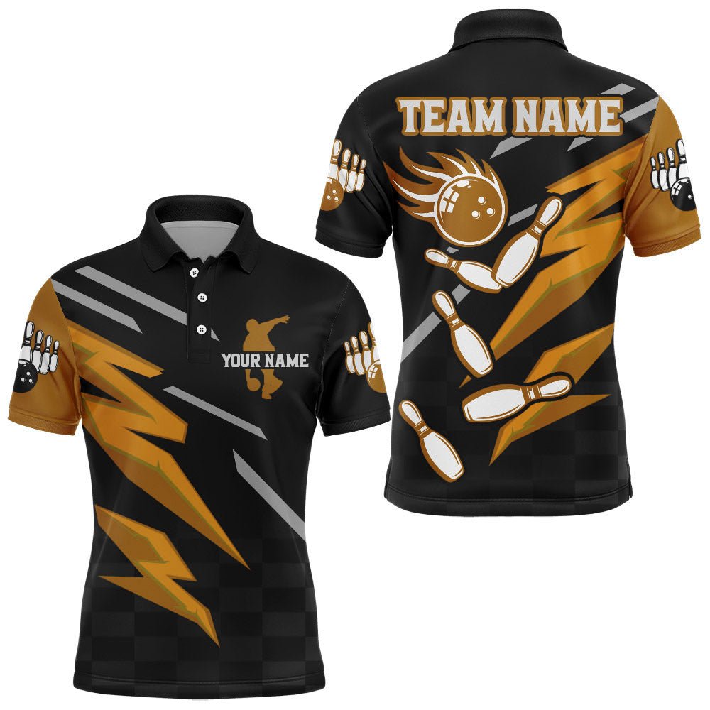 Herren Bowling Polo Shirt, individuell anpassbares Bowling-Trikot für Teams und Ligen, Bowling Shirts BDT306-KMPVT - Climcat