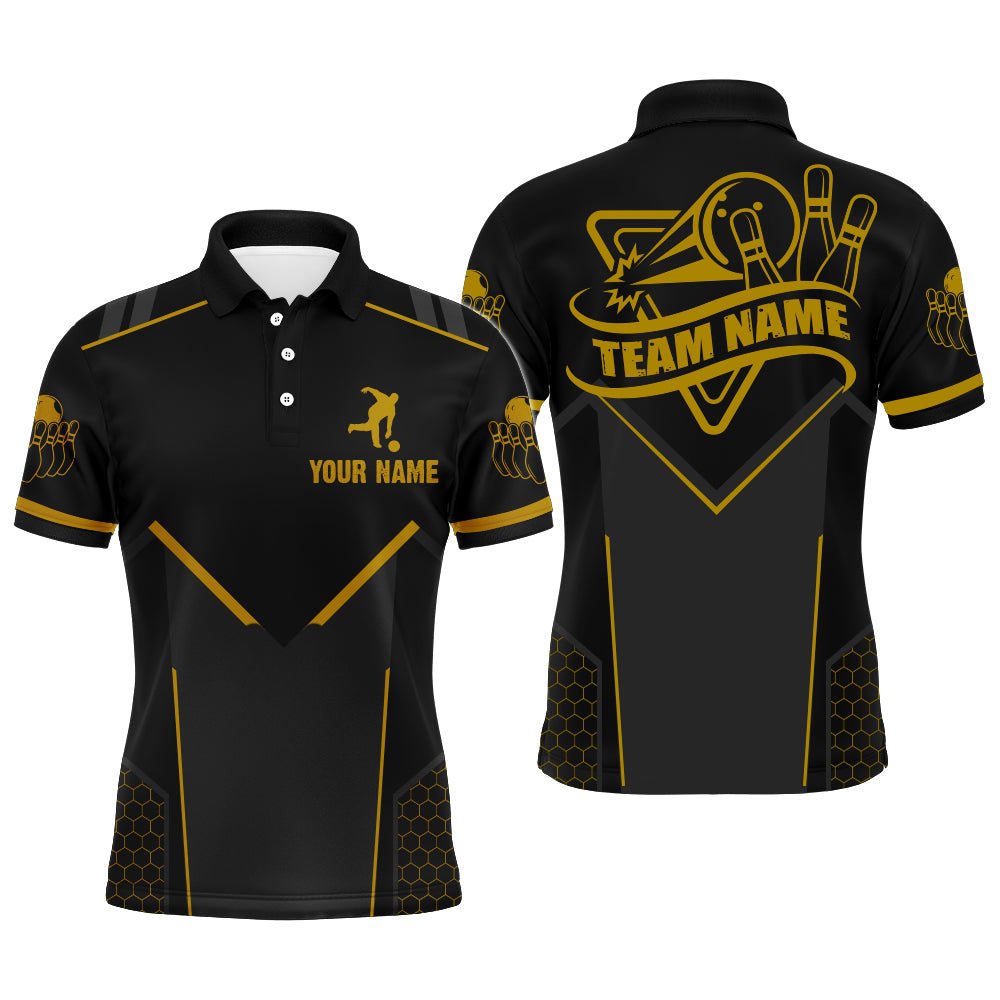 Individuell anpassbares Herren Bowling-Trikot mit Namen, Team-Bowler Kurzarm-Shirt BDT267-ODLY9 - Climcat