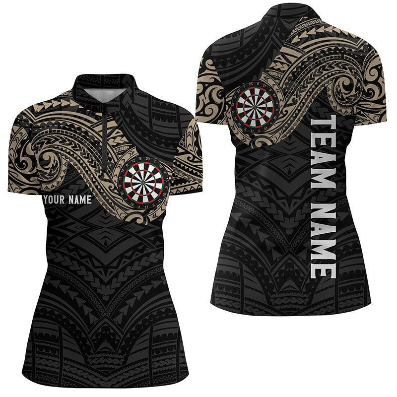 Individuelles Champion Tribal Darts 1/4 Zip Shirt für Damen, maßgeschneidertes Darts-Shirt, Dart-Trikots I517 - Climcat