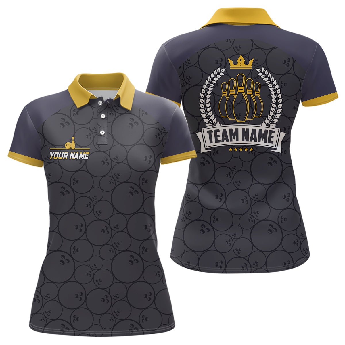 Personalisierte Bowling-Polo-Shirt für Damen - Individuelle Bowling-Camo-Team-Liga-Trikots, Retro-Bowling-Shirts Q6756 - Climcat