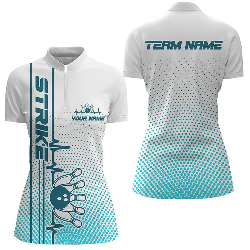 Personalisierte Bowling-Shirts für Damen | Bowling Team Trikots | Bowlers Outfits | Blau P5504 - Climcat