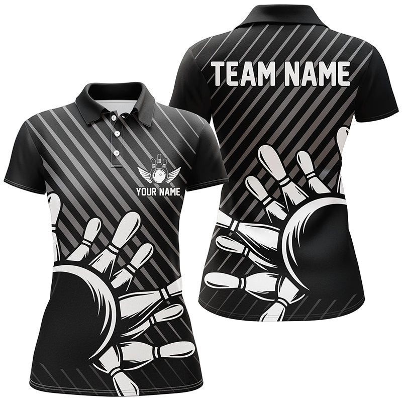 Personalisierte Bowling-Trikots mit Namen und Teamnamen - Bowling-Polo-Shirt für Damen P5338 - Climcat