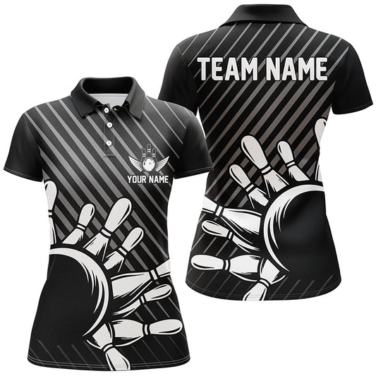 Personalisierte Bowling-Trikots mit Namen und Teamnamen - Bowling-Polo-Shirt für Damen P5338 - Climcat