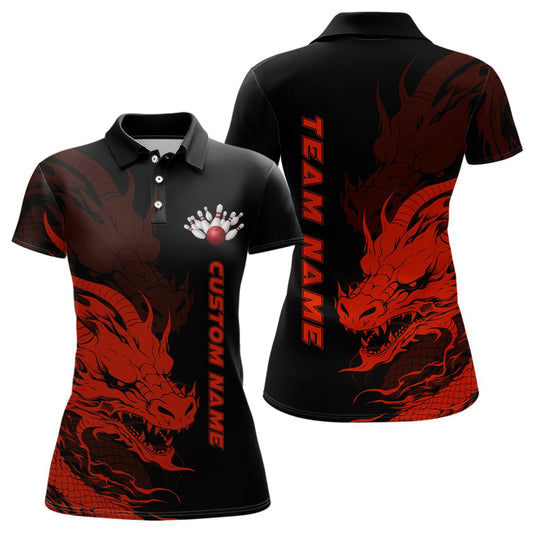 Personalisierte Drachen Bowling Polo Shirts für Damen - Team Bowling Liga Trikots - Bowler Outfit P5291 - Climcat
